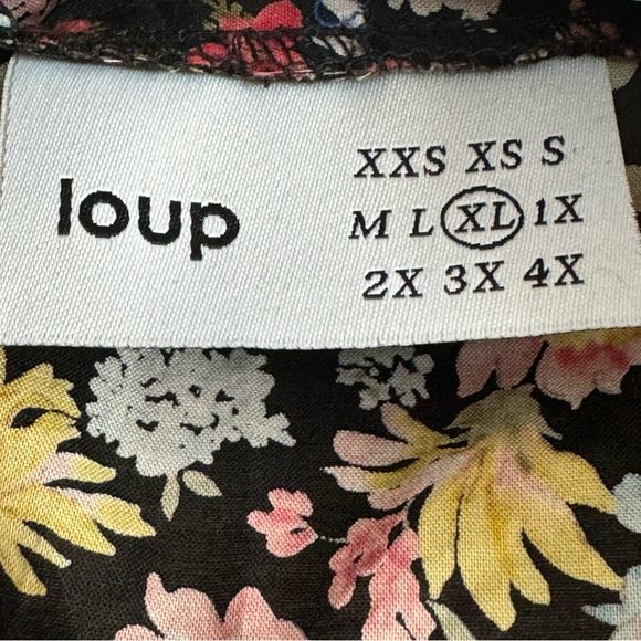 NWOT Loup Louie dark florals button down shirt on trend dopamine dressing XL new - Picture 4 of 10